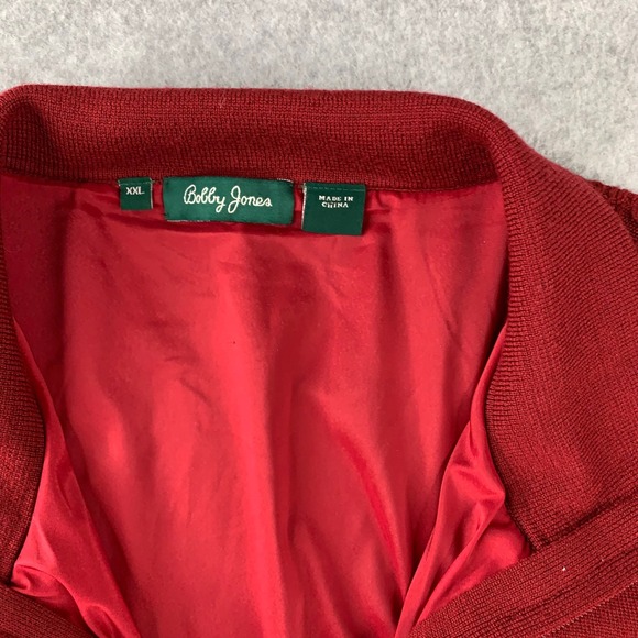 Bobby Jones Sweater Vest Mens XXL Red Quarter Zip Lined Cable Knit Golf Pullover - Picture 4 of 9